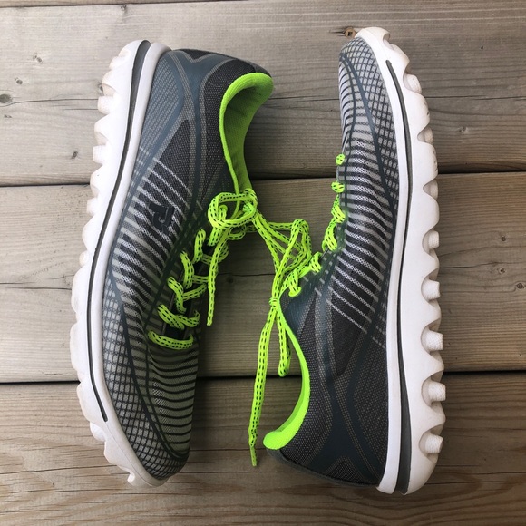 Women's 9.5 Propet Active Walking Shoes Billie W5100  Grey Lime Green Running - Picture 3 of 10